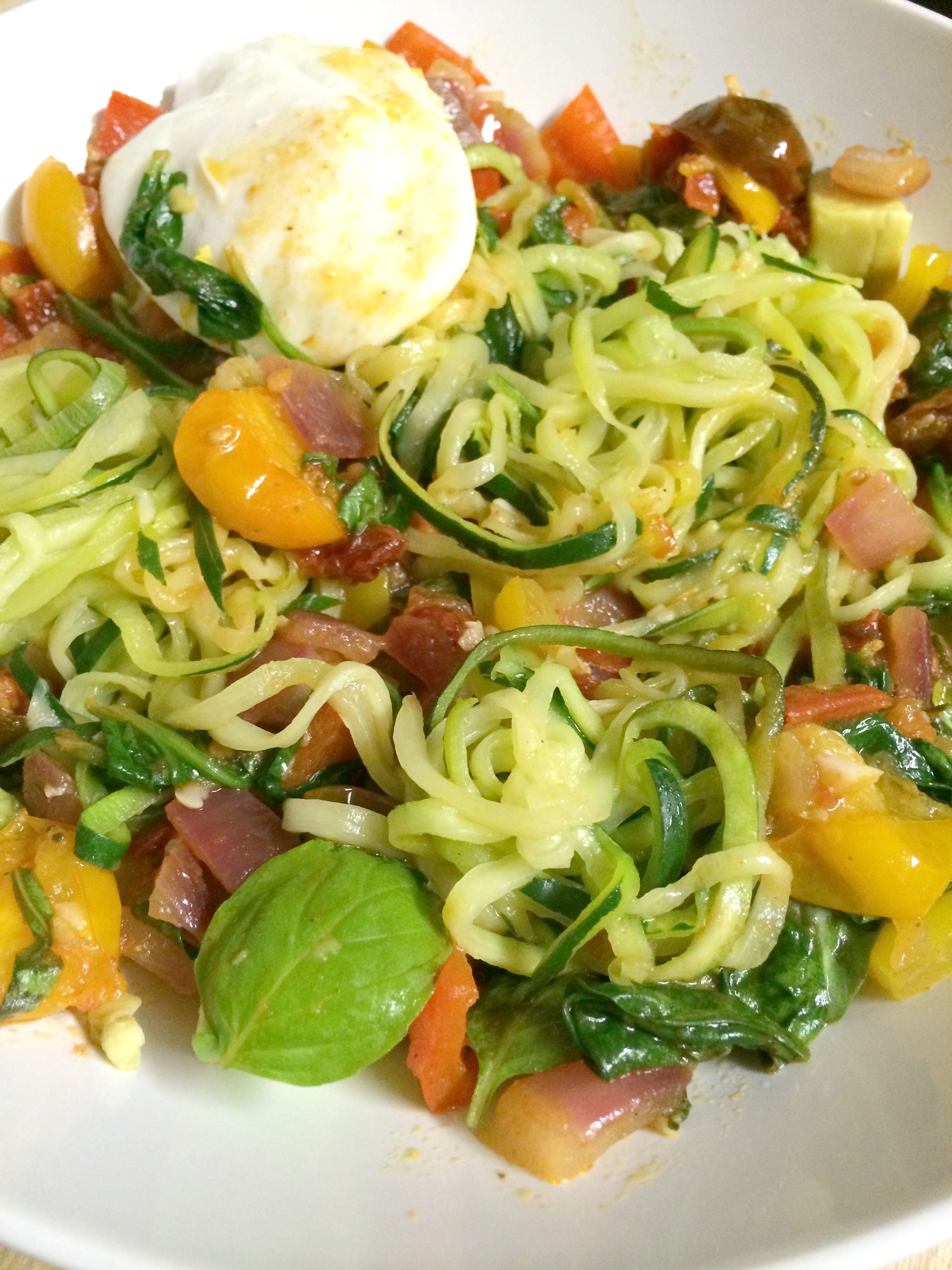 Zucchini Pasta with Bell Pepper, Tomato, and Lemon Sauce – The Sisters ...