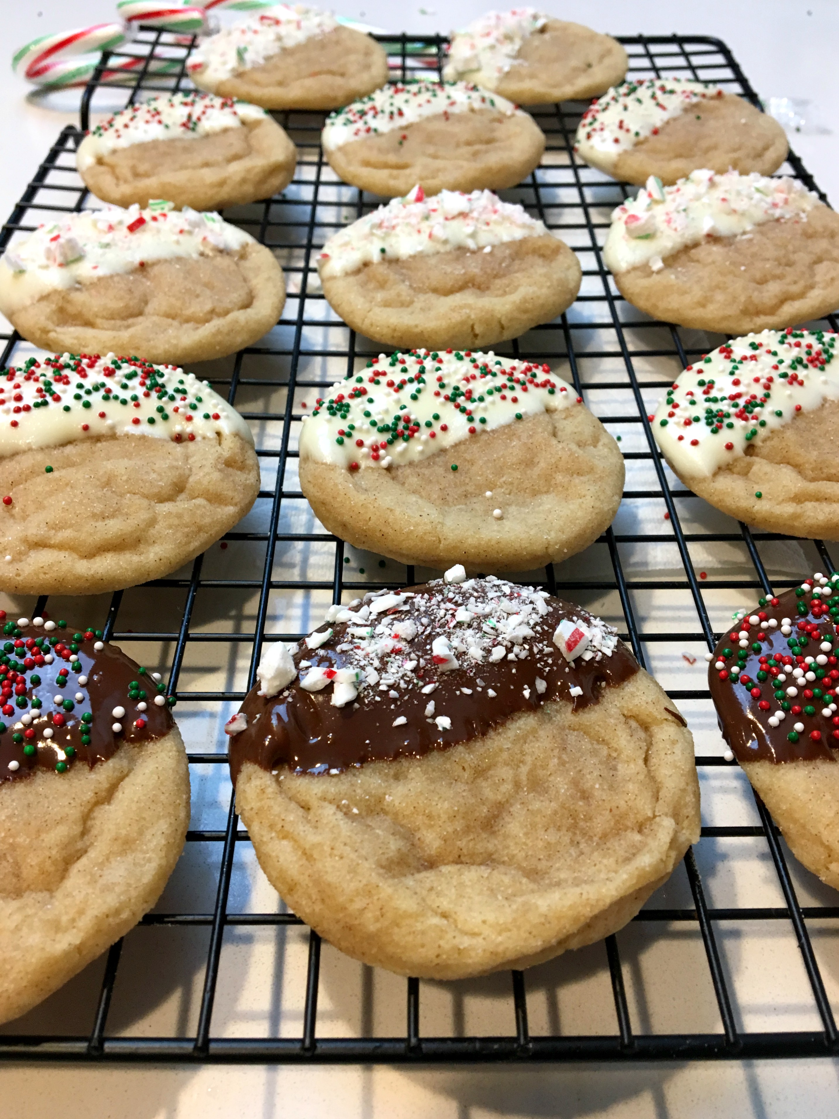 Chocolate Dipped Christmas Snickerdoodles – The Sisters Kitchen