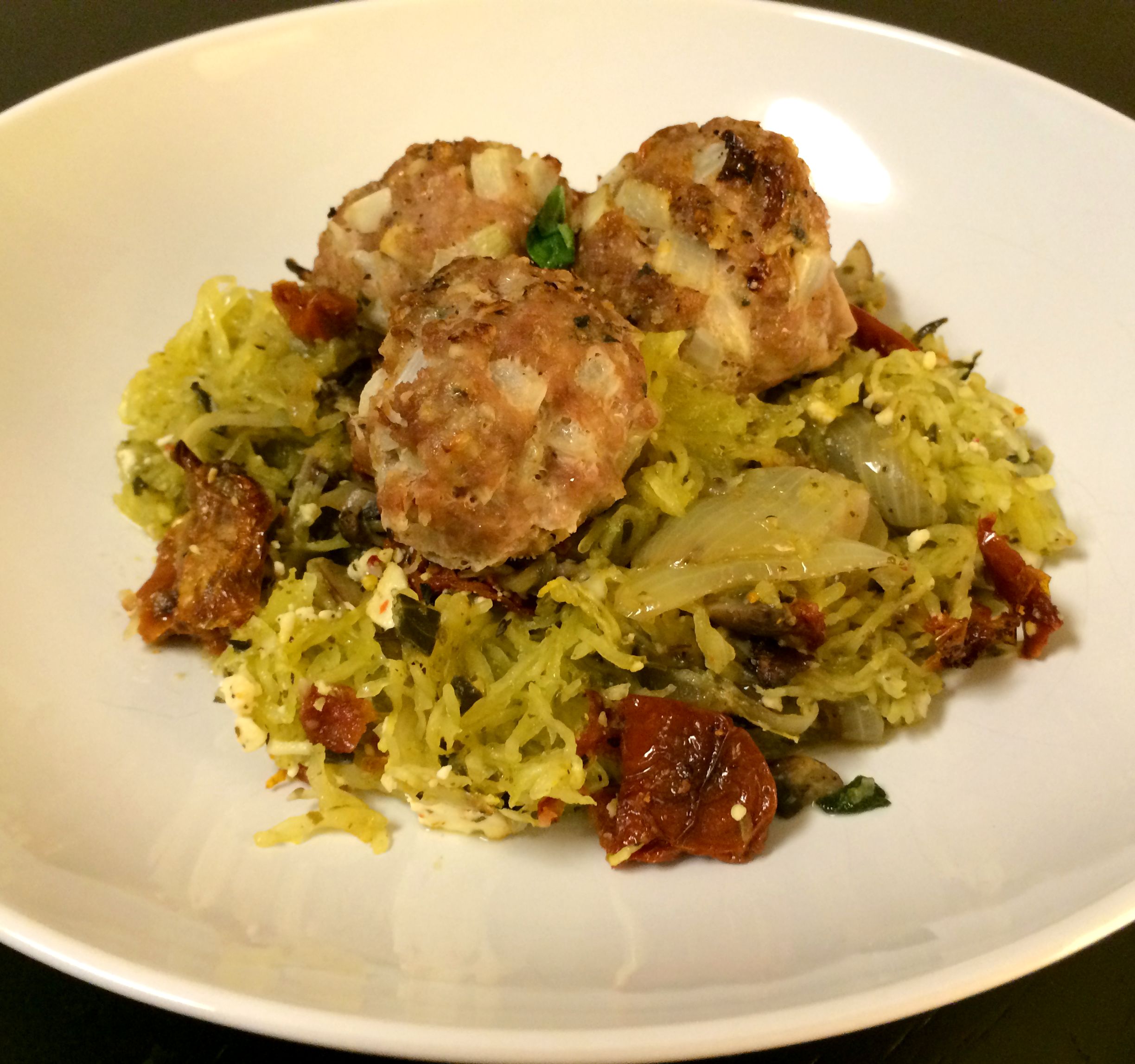 Spaghetti Squash with Turkey Meatballs