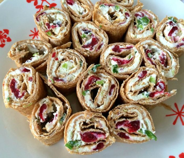 Cranberry, Feta, and Green Onion Pinwheels