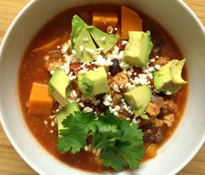 Sweet Potato, Quinoa, and Turkey Chili