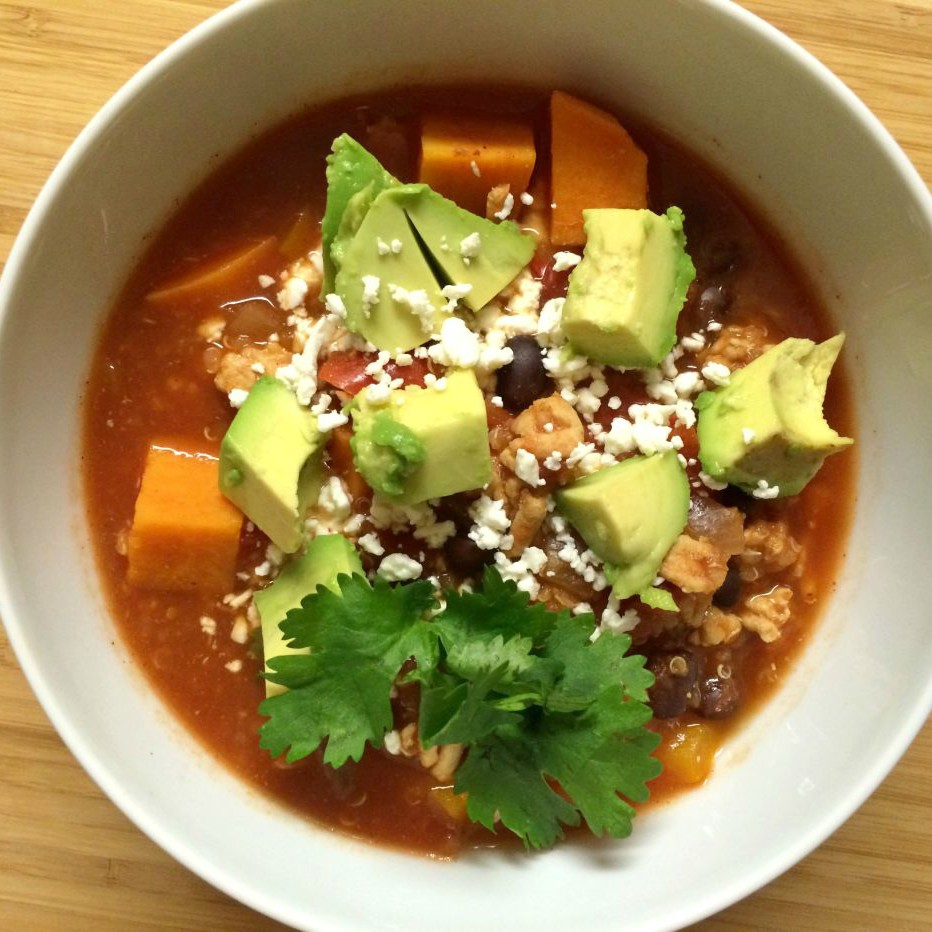 Sweet Potato, Quinoa, and Turkey Chili