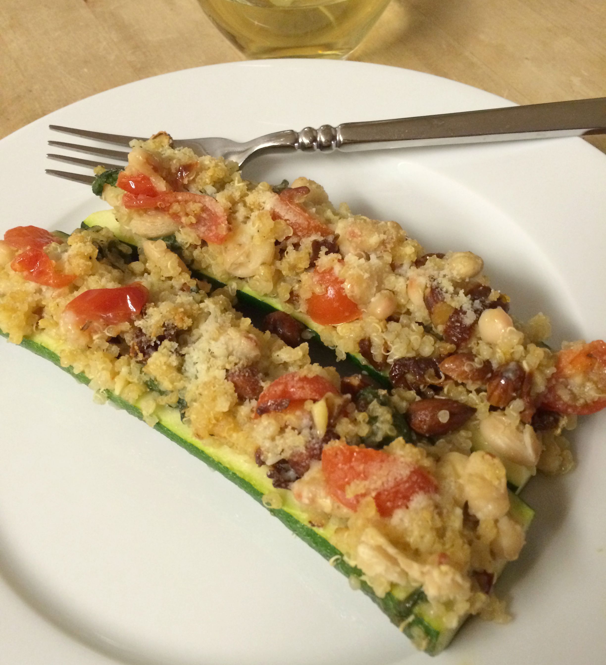 Quinoa and Tomato Stuffed Zucchini