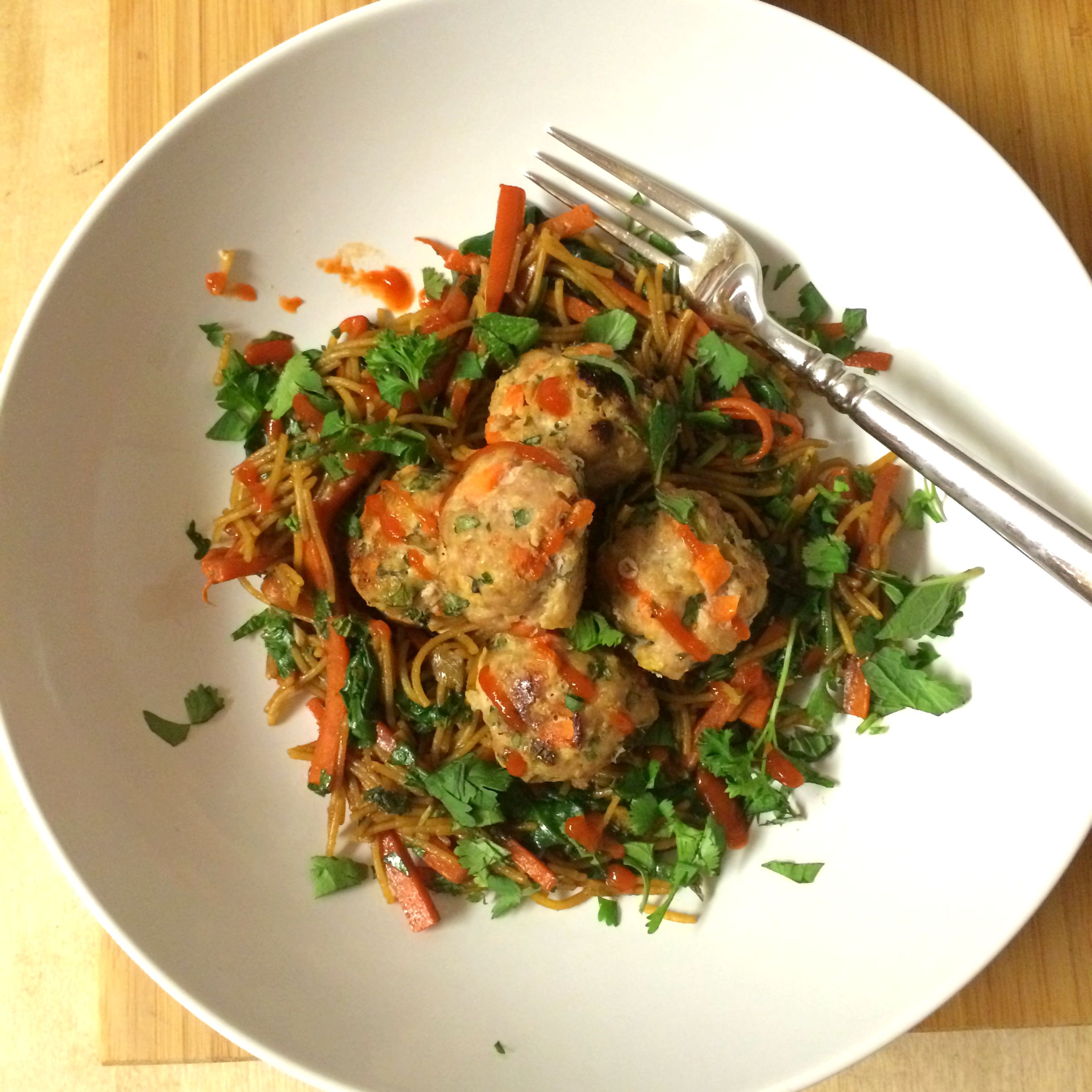 Asian Pasta with Turkey Meatballs – The Sisters Kitchen