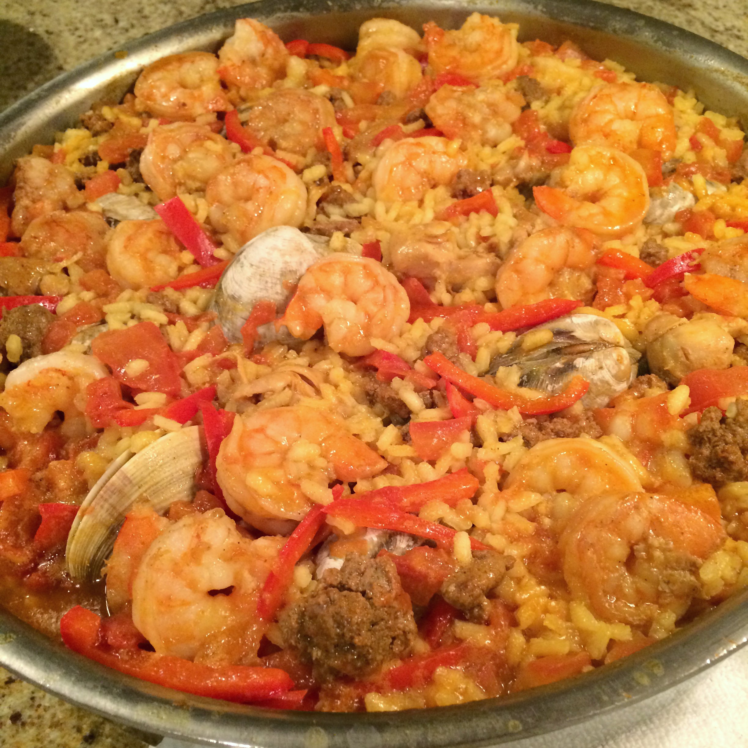 Seafood, Chorizo, and Chicken Paella