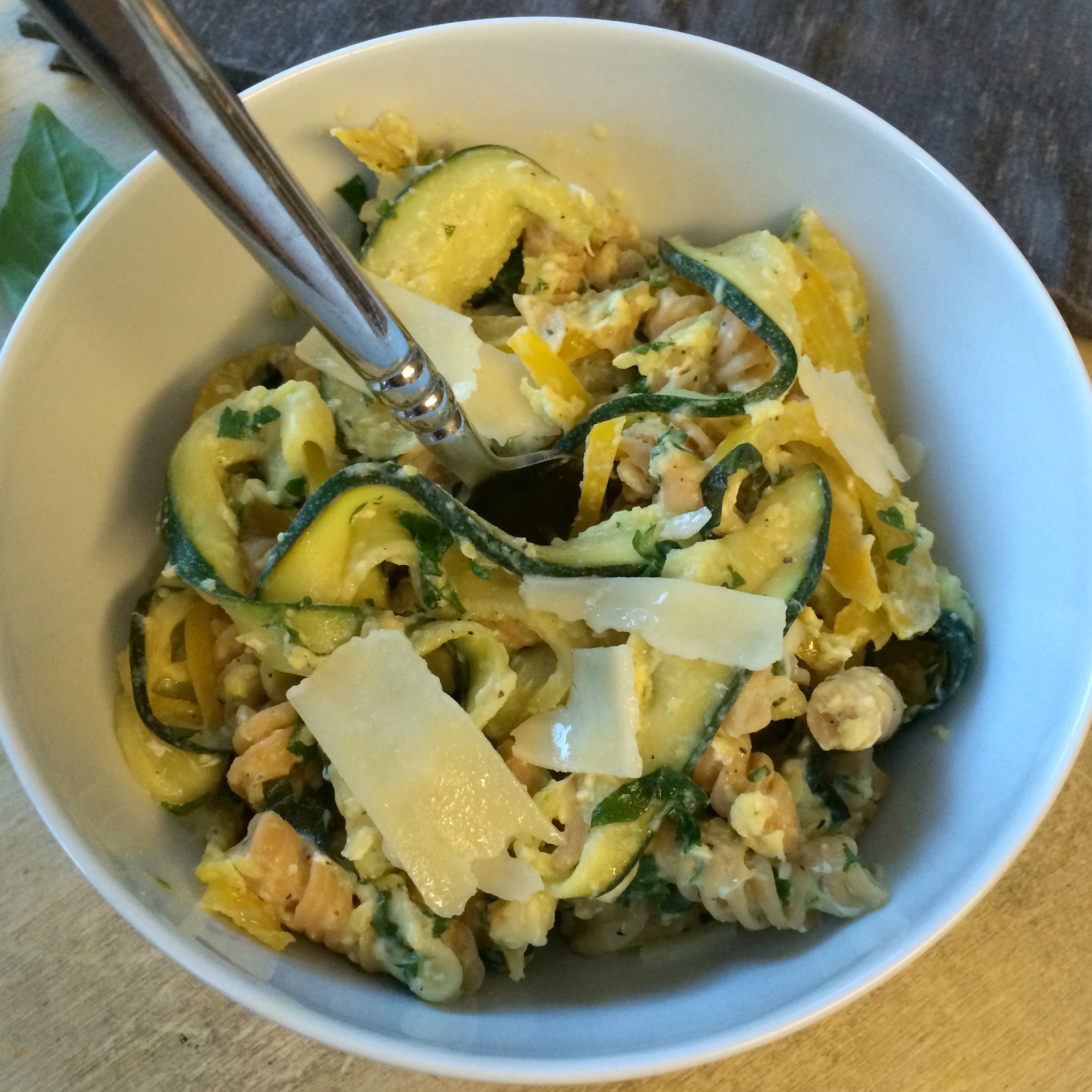 Zucchini Carbonara with Lemon and Parmesan