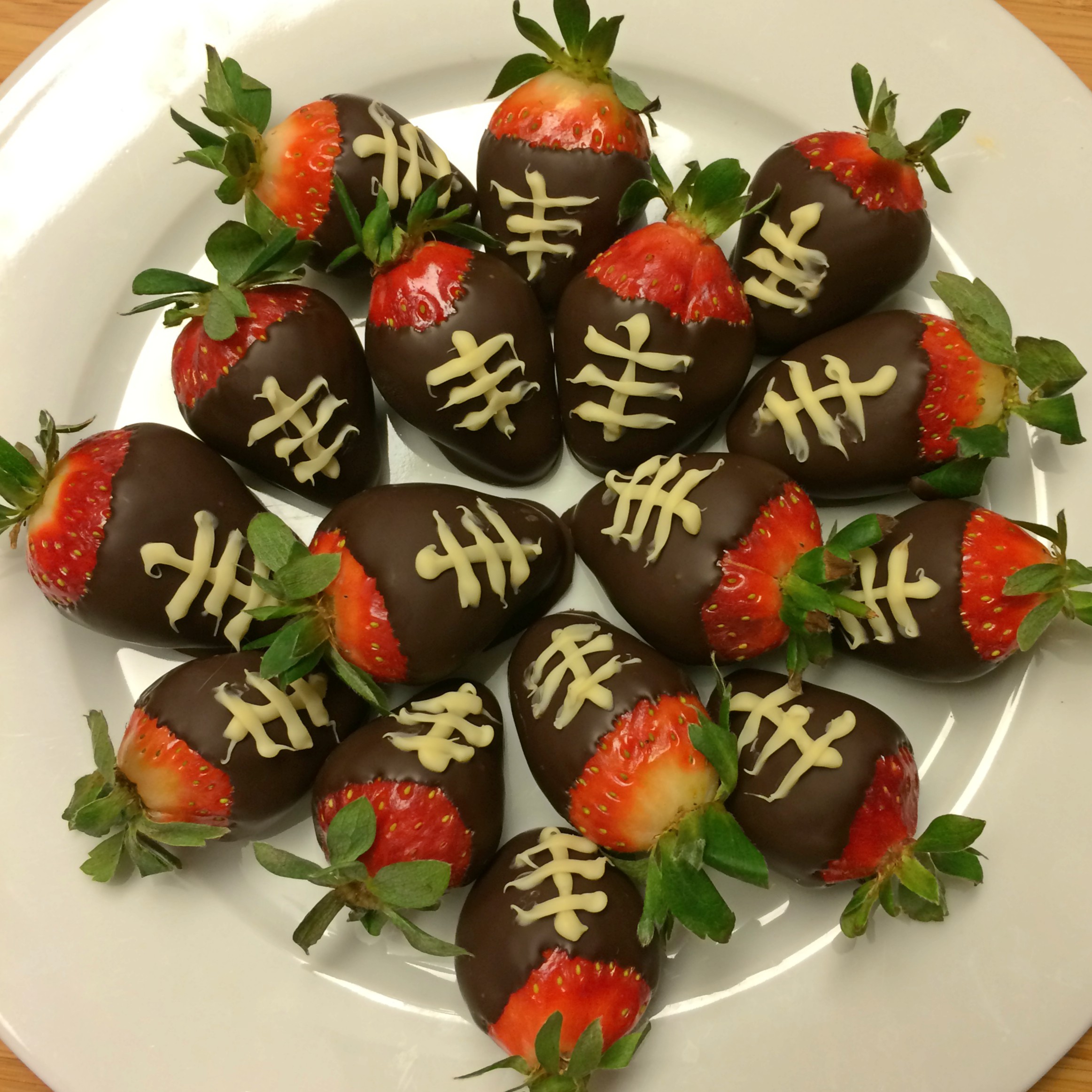 Chocolate Covered Strawberry Footballs