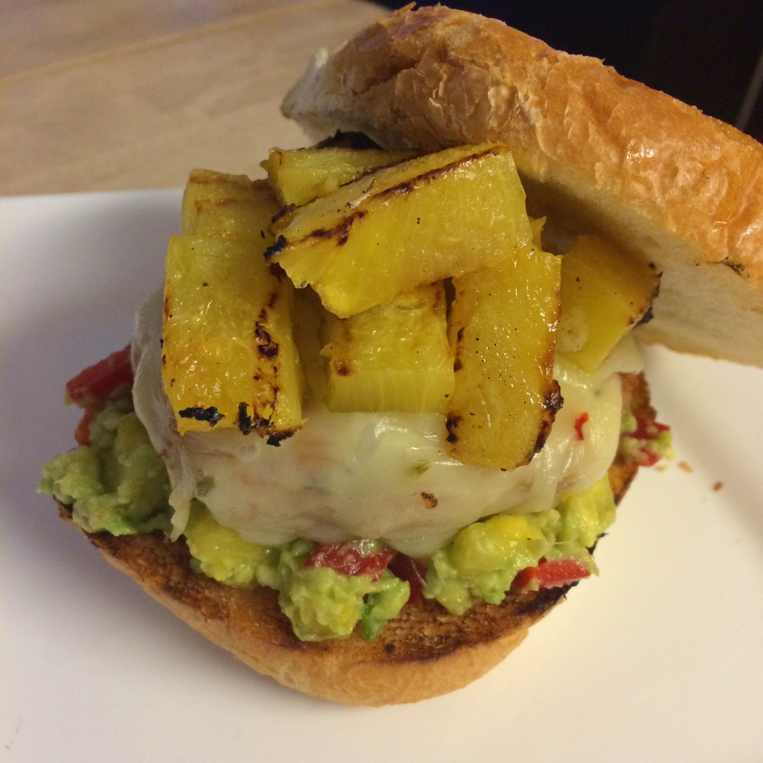 Hawaiian Chicken Burgers with Pineapple Guacamole