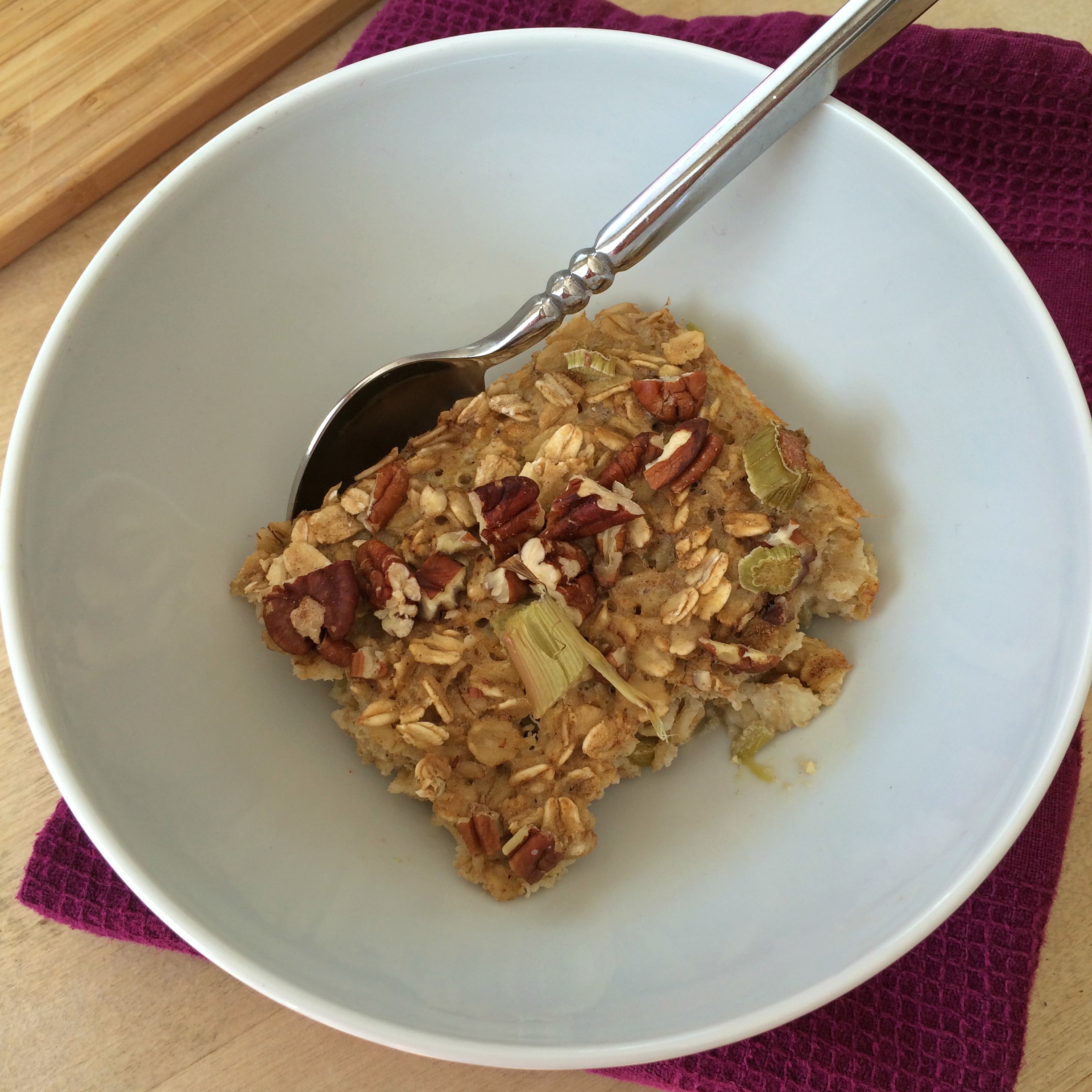 Rhubarb Baked Oatmeal