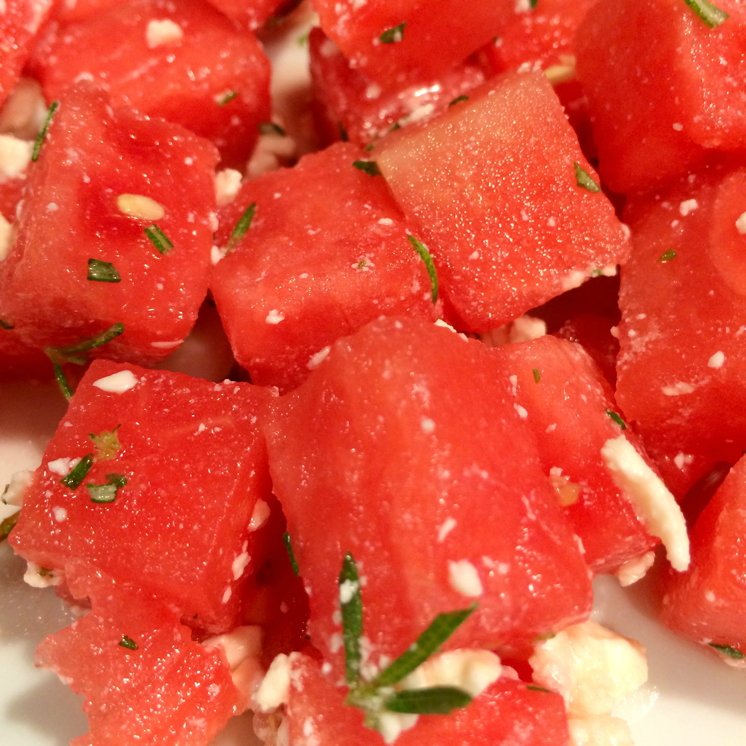 Watermelon, Feta, & Rosemary Salad