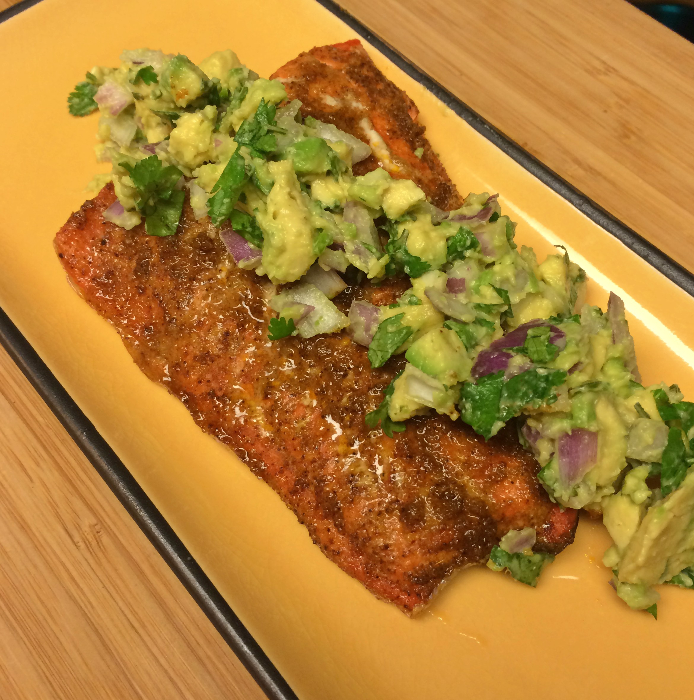 Chili Paprika Salmon with Mango Avocado Salsa