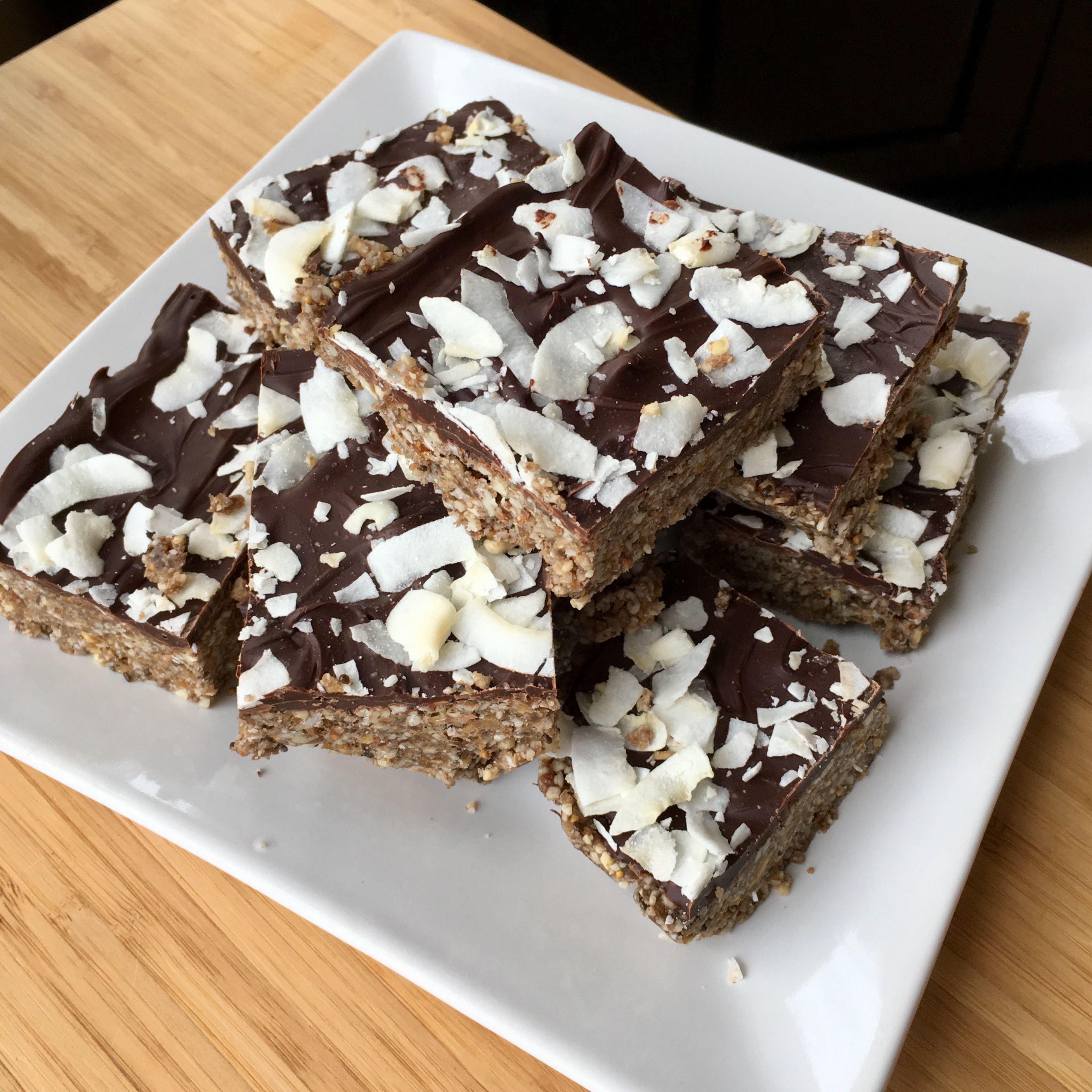 Salted Chocolate Coconut Cashew Bars