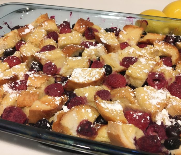French Toast Casserole with Berries & Lemon