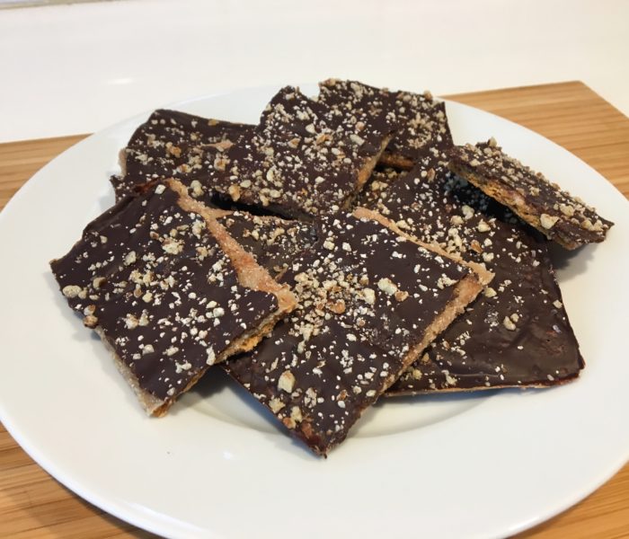Graham Cracker Toffee with Dark Chocolate & Sea Salt