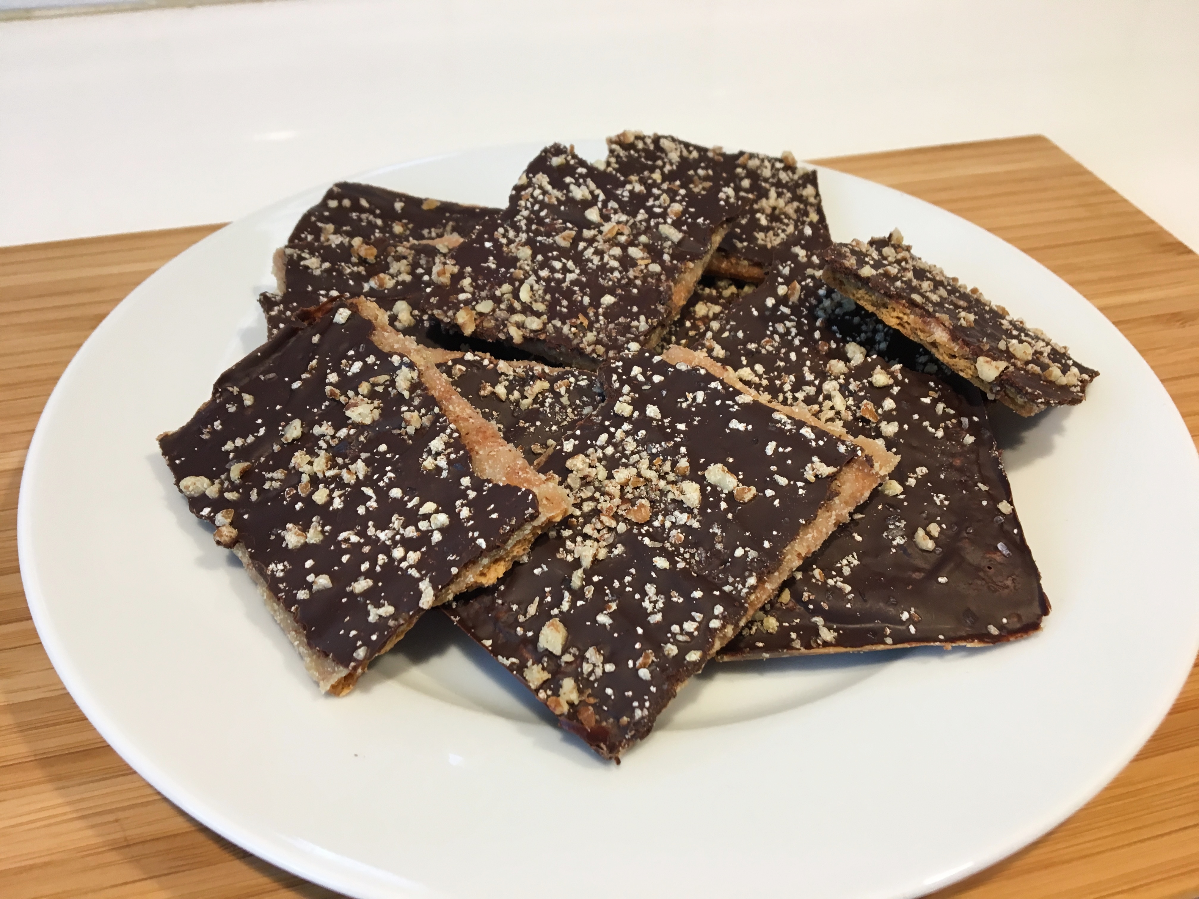 Graham Cracker Toffee with Dark Chocolate & Sea Salt