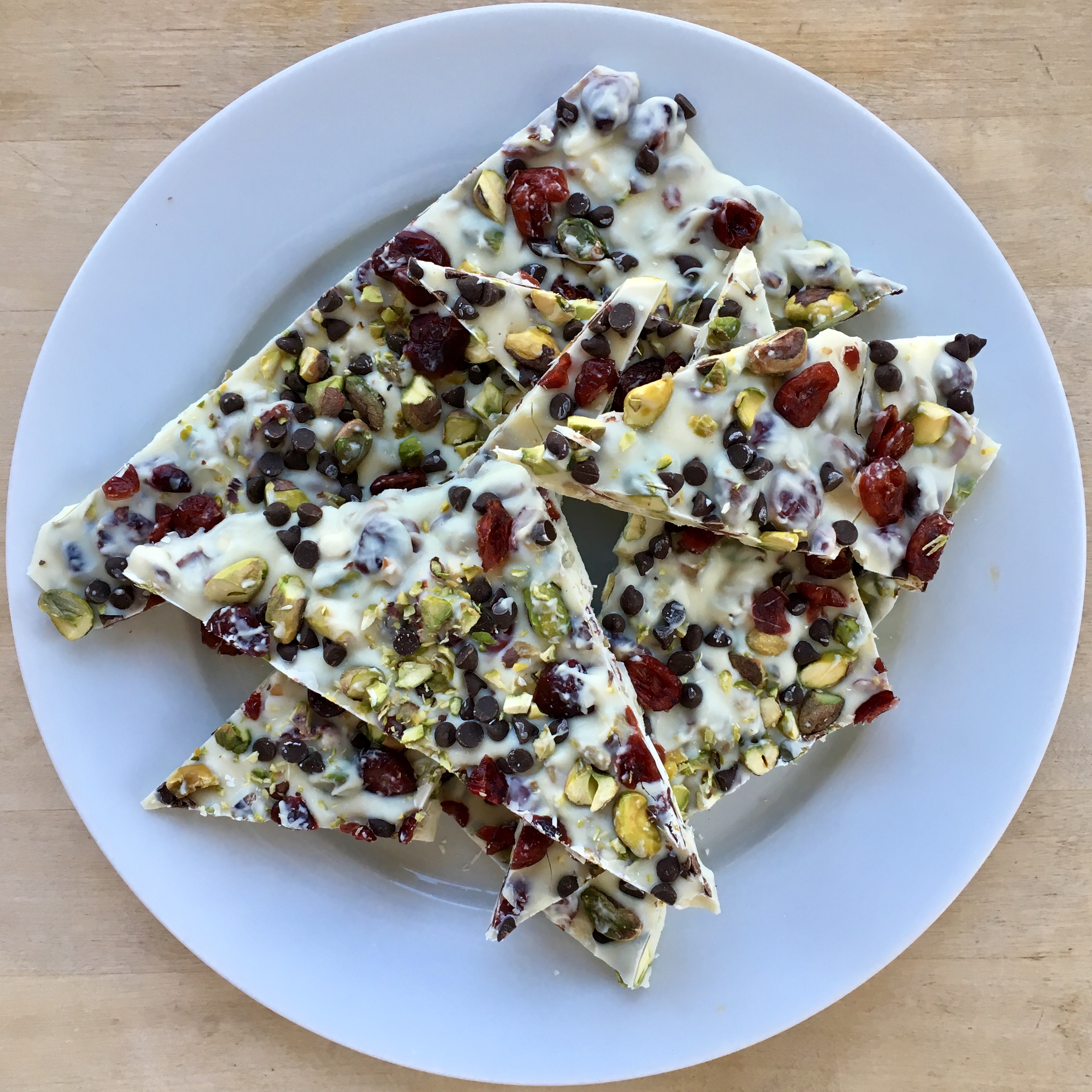 Pistachio Cranberry White Chocolate Bark