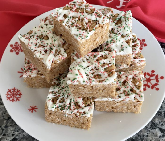 Gingerbread White Chocolate Crispy Treats