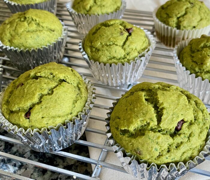 Green Chocolate Chip Muffins (GF)